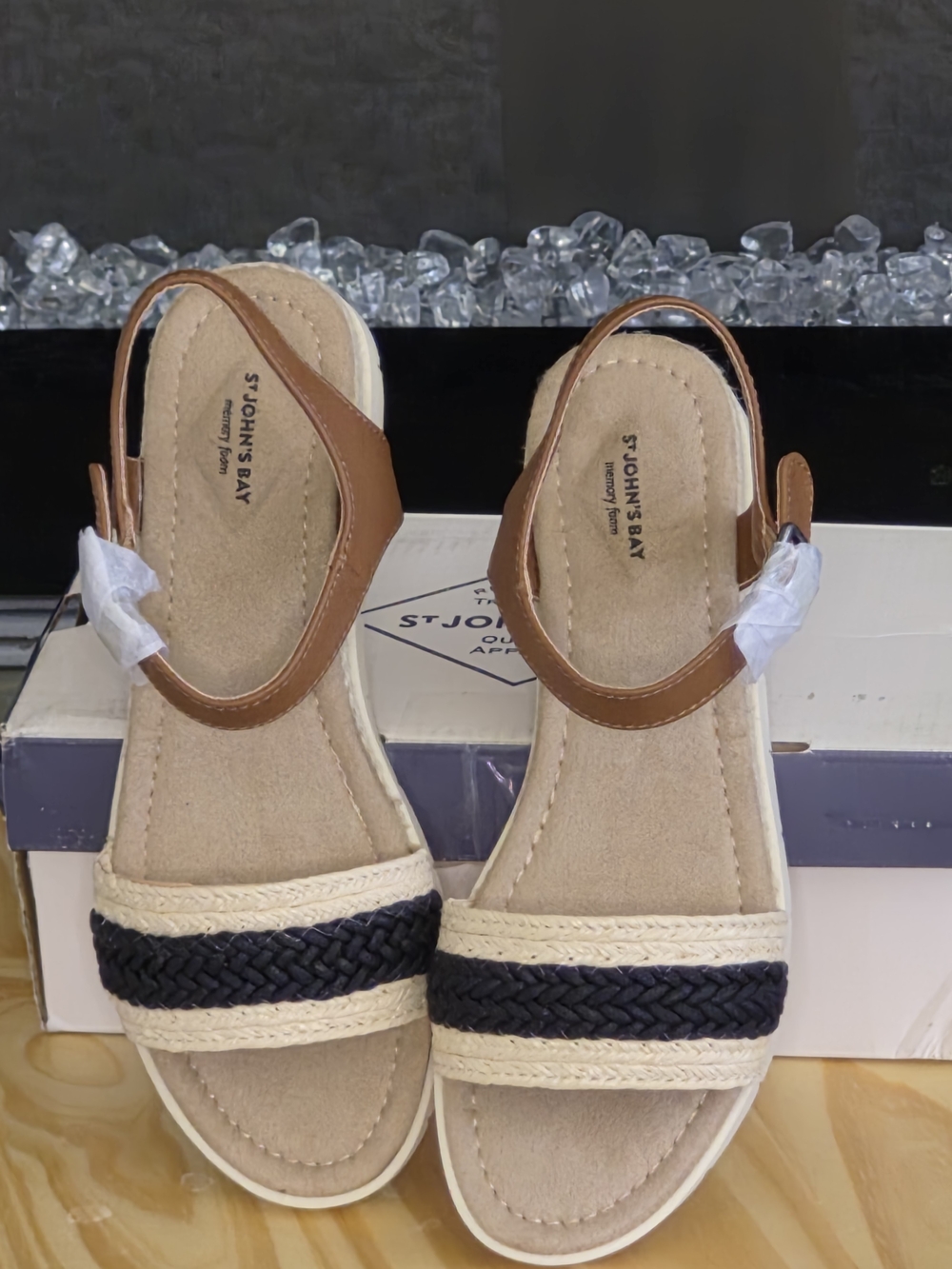St. John's Bay Cognac Multi Women’s Braided Strap Sandals - Picture 2 of 6